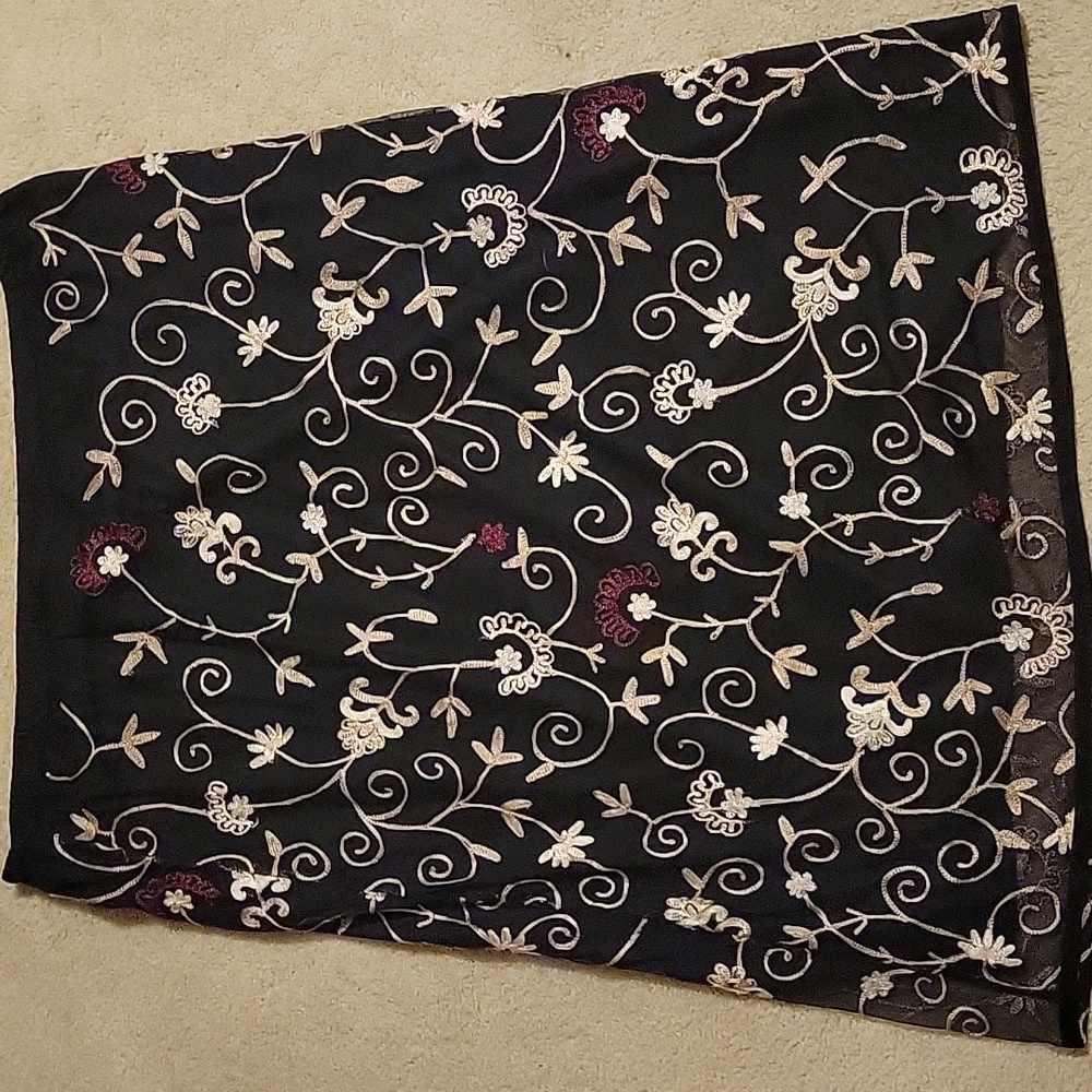 VTG 90s Y2K Laura Ashley Embroidered Floral Witchy Whimsigoth Skirt Sz. 2XL